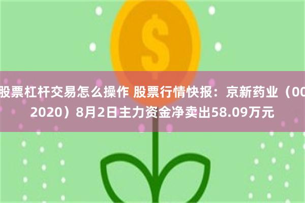 股票杠杆交易怎么操作 股票行情快报：京新药业（002020）8月2日主力资金净卖出58.09万元