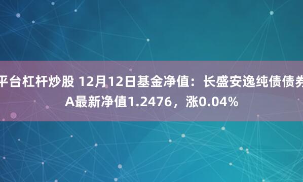 平台杠杆炒股 12月12日基金净值：长盛安逸纯债债券A最新净值1.2476，涨0.04%