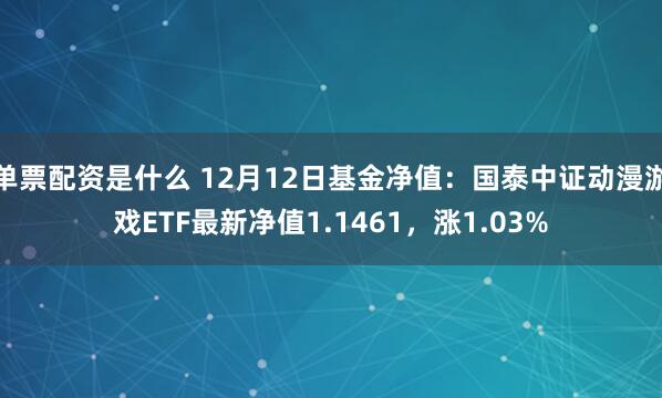 单票配资是什么 12月12日基金净值：国泰中证动漫游戏ETF最新净值1.1461，涨1.03%