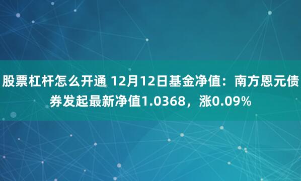 股票杠杆怎么开通 12月12日基金净值：南方恩元债券发起最新净值1.0368，涨0.09%