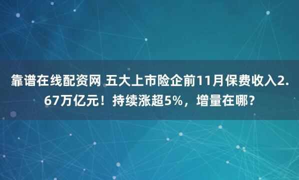 靠谱在线配资网 五大上市险企前11月保费收入2.67万亿元！持续涨超5%，增量在哪？