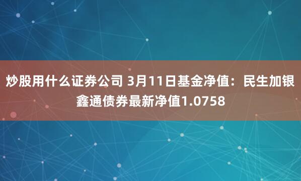 炒股用什么证券公司 3月11日基金净值：民生加银鑫通债券最新净值1.0758